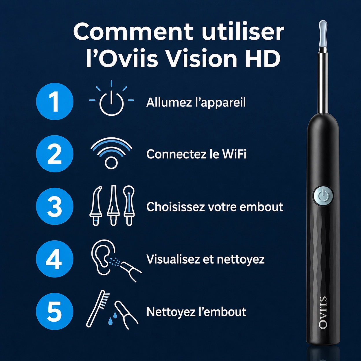 Oviis Vision HD — Otoscope Caméra WiFi HD